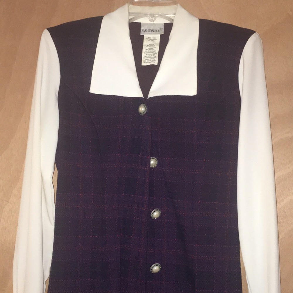 Vintage Fashion Bug Button Up Dress Plaid